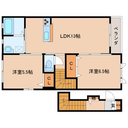 大和西大寺駅 徒歩7分 2階の物件間取画像